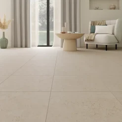 Carrelage sol et mur intérieur effet pierre beige mat L.45 x l.45 cm x ép.8,5 mm, Rodas