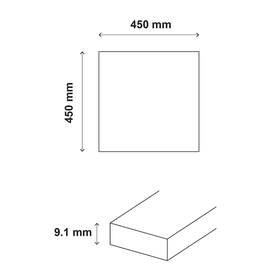 Carrelage sol et mur intérieur gris clair effet pierre L.45 x l.45 cm x ép.9,1 mm, Limo