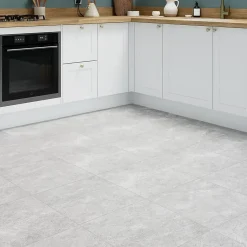 Carrelage sol et mur intérieur gris clair effet pierre L.45 x l.45 cm x ép.9,1 mm, Limo