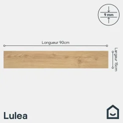 GoodHome Carrelage sol et mur intérieur effet bois brut beige L.15 x l.90 cm x ép.9 mm, Lulea