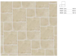 Carrelage sol et mur intérieur effet pierre ivoire mat L.50 x l.50 cm x ép.9 mm, Sunstone