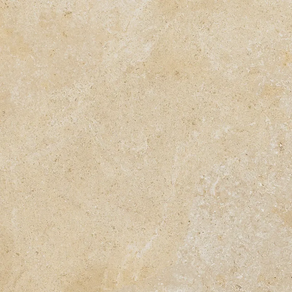 Carrelage sol et mur intérieur effet pierre ivoire mat L.50 x l.50 cm x ép.9 mm, Sunstone