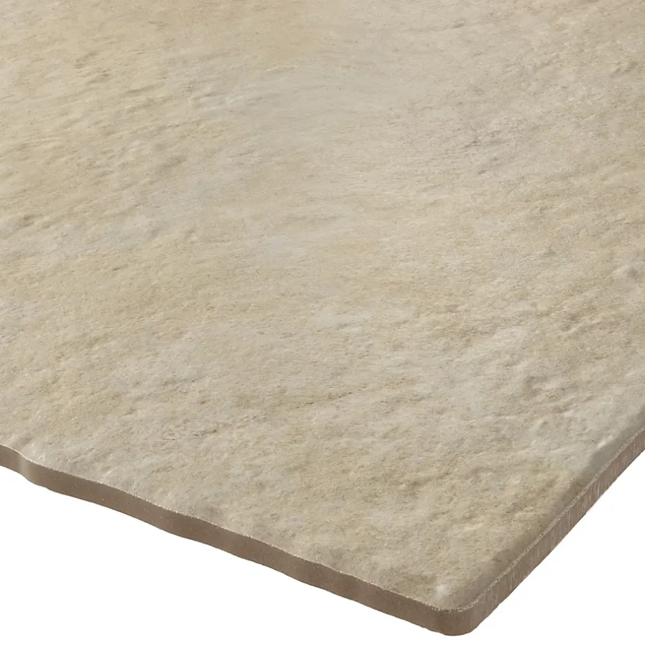 Carrelage sol et mur intérieur effet pierre ivoire mat L.50 x l.50 cm x ép.9 mm, Sunstone