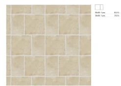 Carrelage sol et mur intérieur effet pierre ivoire mat L.50 x l.50 cm x ép.9 mm, Sunstone