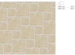 Carrelage sol et mur intérieur effet pierre ivoire mat L.50 x l.50 cm x ép.9 mm, Sunstone