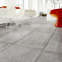 Carrelage sol et mur intérieur effet béton gris industriel L.120 x l.60 cm x ép.9 mm, Industrie