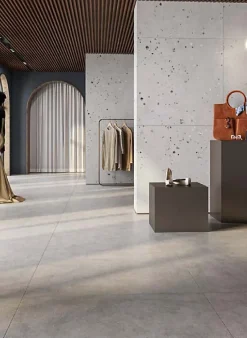 Carrelage sol et mur intérieur / extérieur effet béton ciré Créative Concrète P Decor White l.60 X L.120 cm rectifié 1er choix-RAK Ceramics Outlet