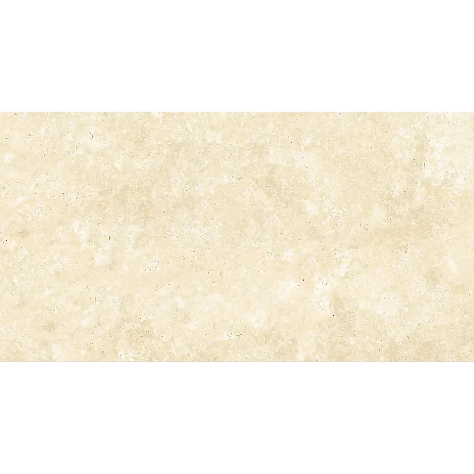 Carrelage sol et mur intérieur en grès cérame effet pierre beige mat L.60 x l.30 cm x ép.7,4 mm, Traverno
