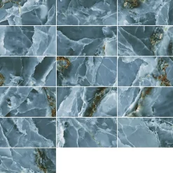 Carrelage sol et mur intérieur effet marbre bleu poli L.120 x l.60 cm x ép.10,5 mm, Iceland- Hot