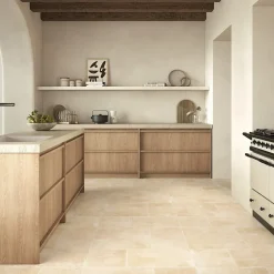 Carrelage sol et mur intérieur effet pierre ivoire mat L.30 x l.30 cm x ép.9 mm, Sunstone