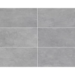 Carrelage sol et mur intérieur gris clair effet pierre L.60,4 x l.30 cm x ép.7,4 mm, Mitha