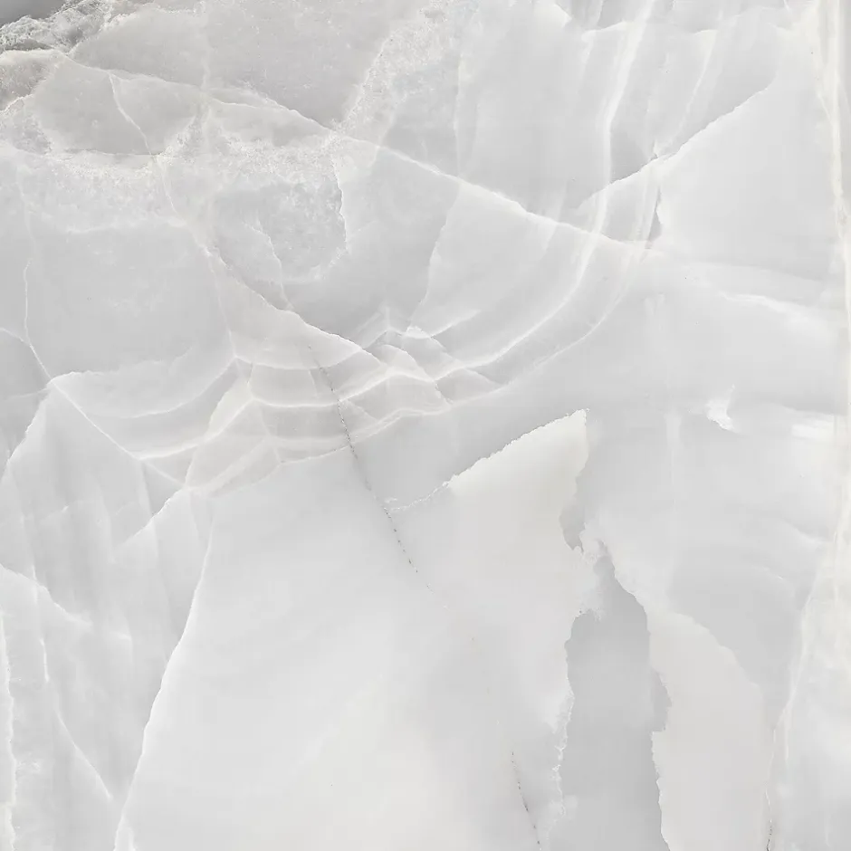 Carrelage sol et mur intérieur effet marbre blanc brillant L.60 x l.60 cm x ép.9 mm, Harvey- Outlet