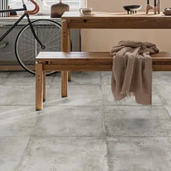 Carrelage sol et mur intérieur en grès cérame émaillé effet béton gris L.60 x l.60 cm x ép.8 mm Malt- Best