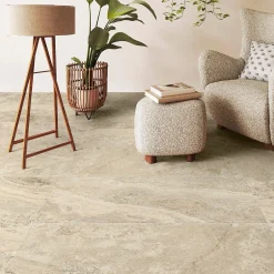 Carrelage sol et mur intérieur effet pierre beige L.120 x l.60 cm x ép.9 mm, Siena