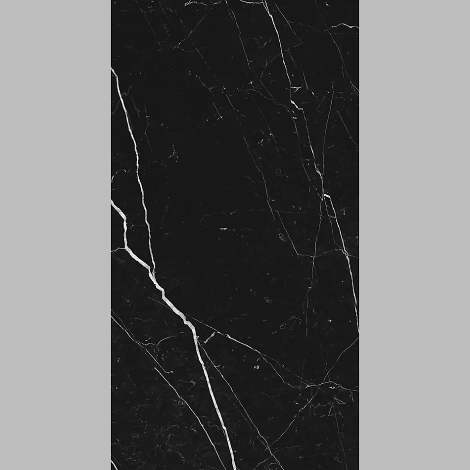 Carrelage sol et mur intérieur en grès cérame effet marbre noir mat L.120 x l.60 cm x ép.9 mm, Fiordo Tresor- Clearance