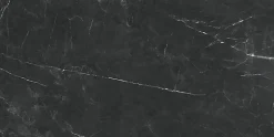 Carrelage sol et mur intérieur effet marbre noir L.120 x l.60 cm x ép.9,3 mm, Pulido