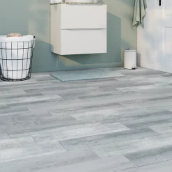 Carrelage sol et mur intérieur effet bois gris L.60 x l.15 cm x ép.8 mm, Julyo- Sale