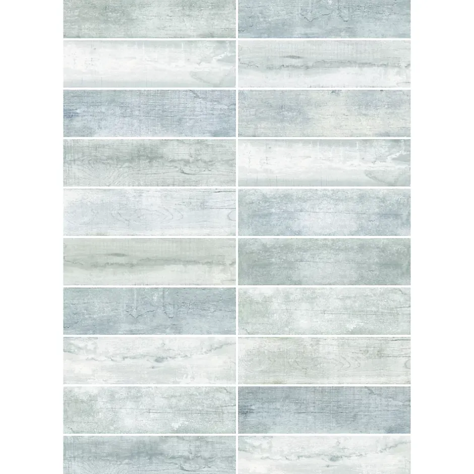 Carrelage sol et mur intérieur effet bois gris L.60 x l.15 cm x ép.8 mm, Julyo- Sale