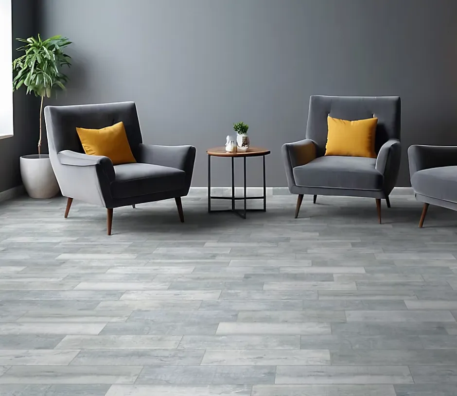 Carrelage sol et mur intérieur effet bois gris L.60 x l.15 cm x ép.8 mm, Julyo- Sale