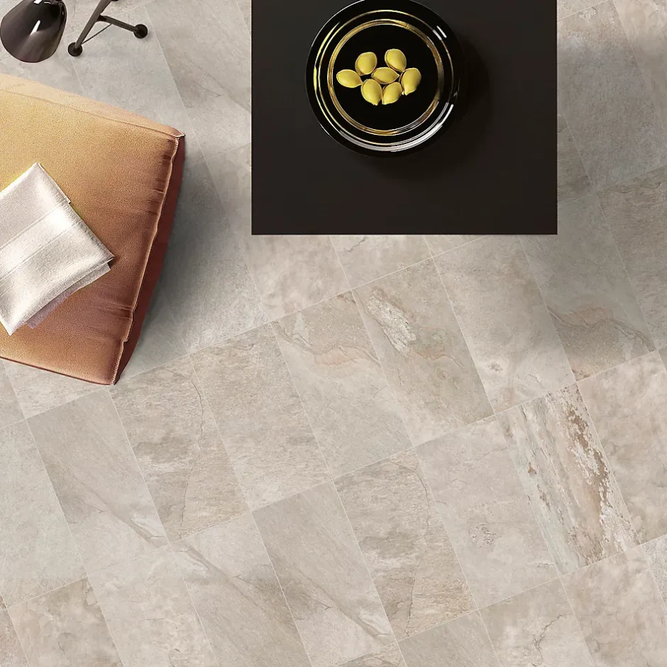 Carrelage sol et mur intérieur effet pierre beige mat L.60 x l.30 cm x ép.9 mm, Denali- Outlet