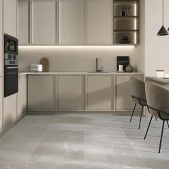 Carrelage sol et mur intérieur gris clair effet pierre L.60,4 x l.60 cm x ép.7,4 mm, Himalaya-