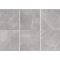 Carrelage sol et mur intérieur gris clair effet pierre L.60,4 x l.60 cm x ép.7,4 mm, Himalaya-