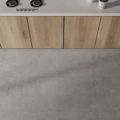 Ecoceramic Carrelage sol et mur intérieur en grès cérame émaillé effet pierre gris mat L.60 x l.60 cm x ép.8,5 mm, Basilea