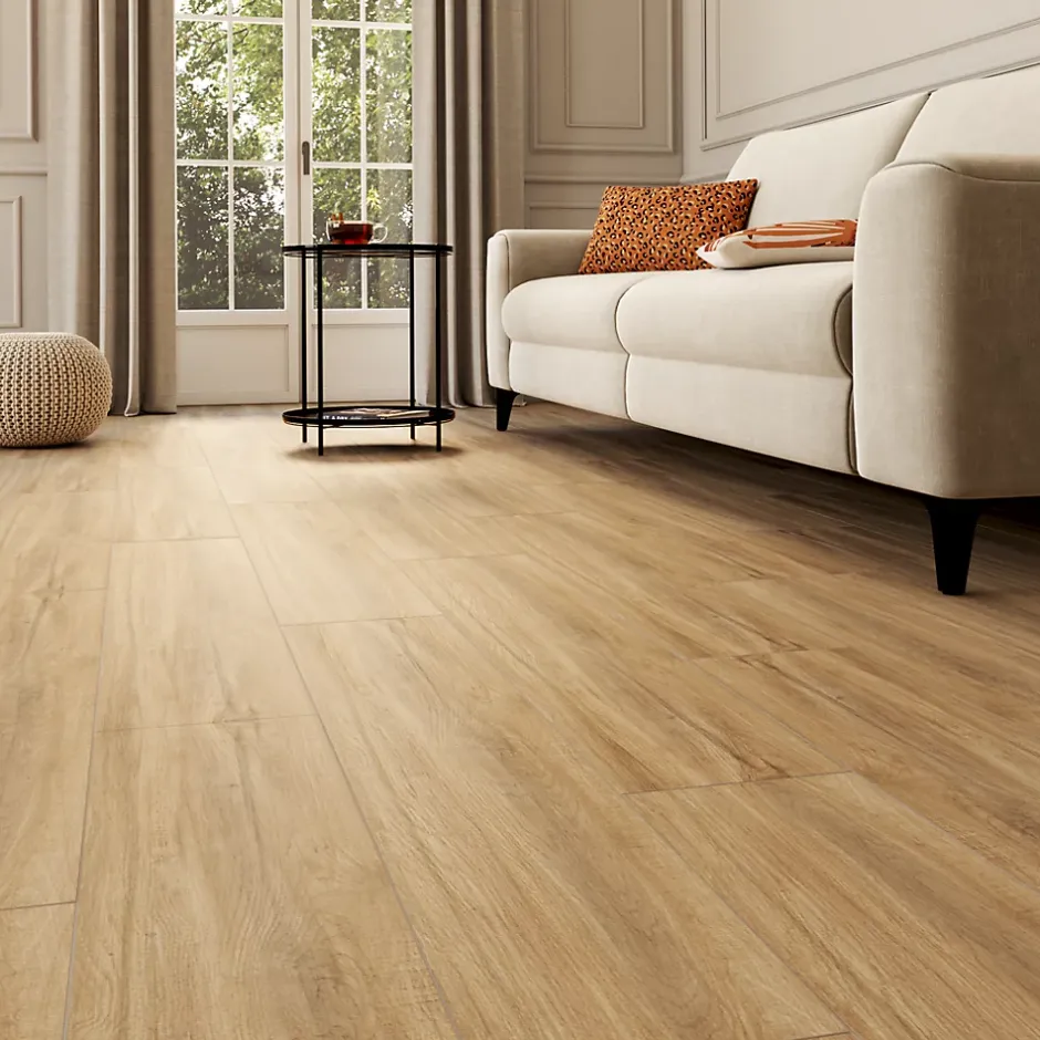 Carrelage sol et mur intérieur effet parquet mat L.120 x l.23cm x ép.9,7mm , Svalbard-Alaplana Hot