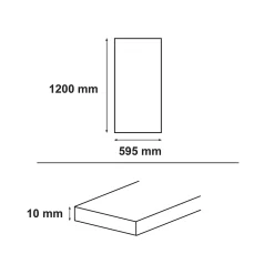 Carrelage sol et mur intérieur gris effet pierre L.59,5 x l.120 cm x ép.10 mm, Kyat-GoodHome