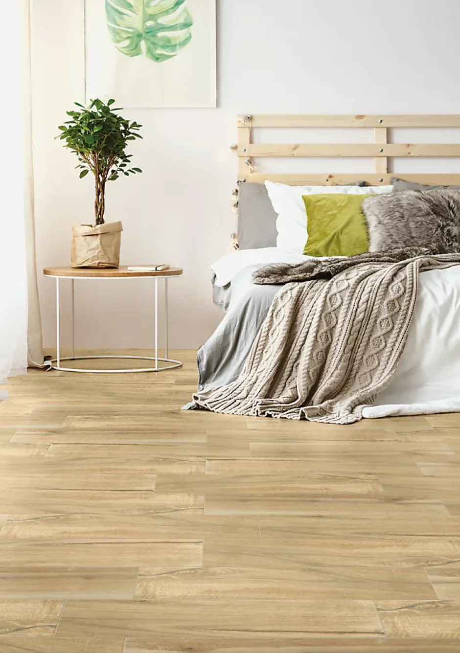 Carrelage sol et mur intérieur effet bois brut mat L.90 x l.15 cm, Woodland