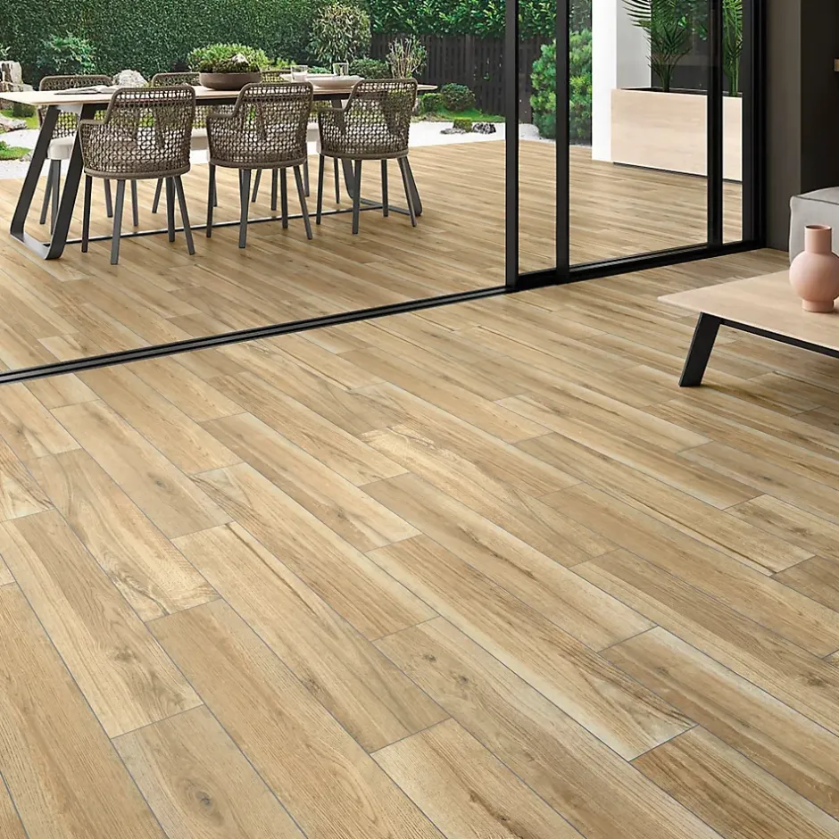 Carrelage sol et mur intérieur effet bois brut mat L.90 x l.15 cm, Woodland