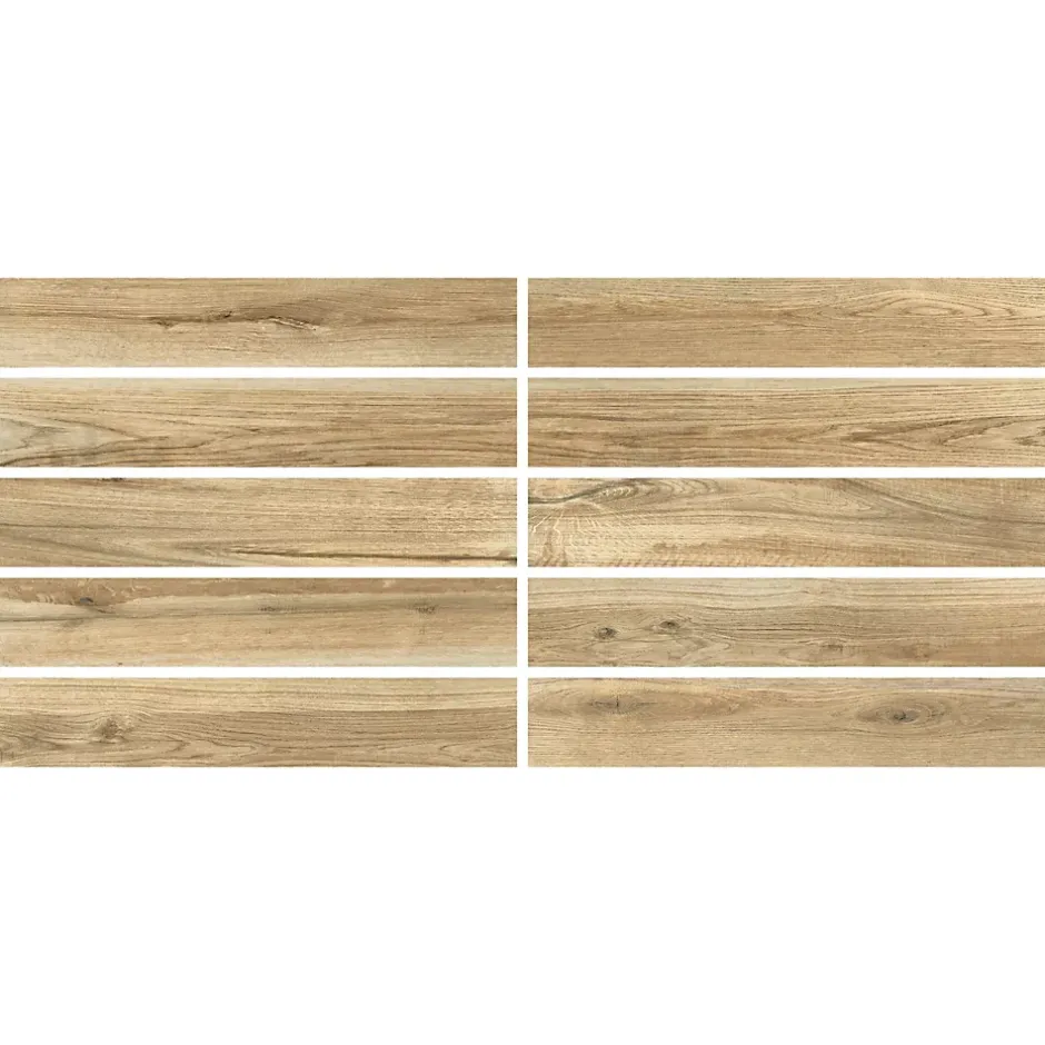 Carrelage sol et mur intérieur effet bois brut mat L.90 x l.15 cm, Woodland