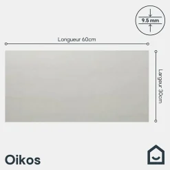 GoodHome Carrelage sol et mur intérieur ivoire effet pierre L.60 x l.30 cm x ép.9,5 mm, Oikos