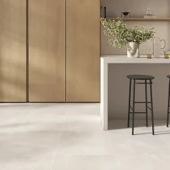 Carrelage sol et mur intérieur blanc effet pierre L.60,4 x l.60,4 cm x ép.7,4 mm, Himalaya