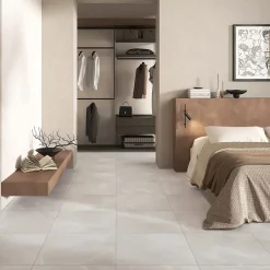 Carrelage sol et mur intérieur blanc effet pierre L.60,4 x l.60,4 cm x ép.7,4 mm, Himalaya