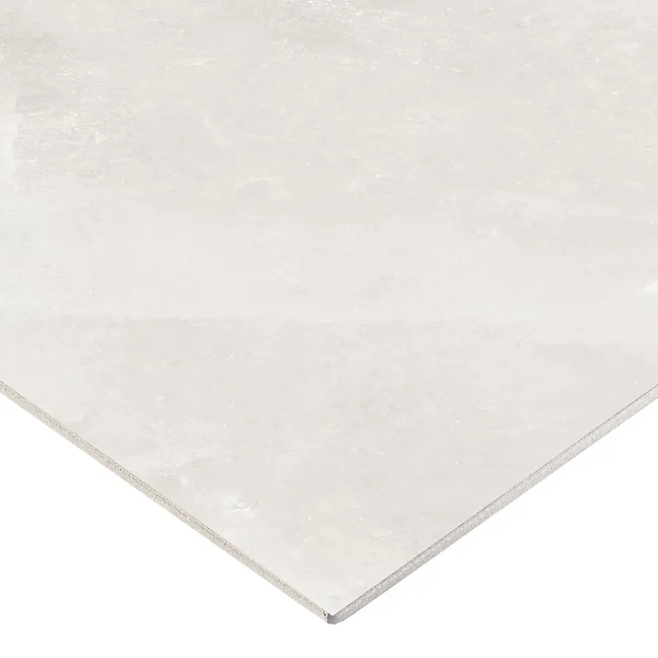 Carrelage sol et mur intérieur blanc effet pierre L.60,4 x l.60,4 cm x ép.7,4 mm, Himalaya