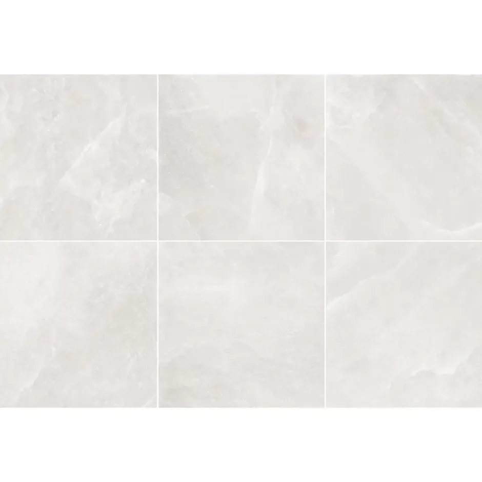 Carrelage sol et mur intérieur blanc effet pierre L.60,4 x l.60,4 cm x ép.7,4 mm, Himalaya