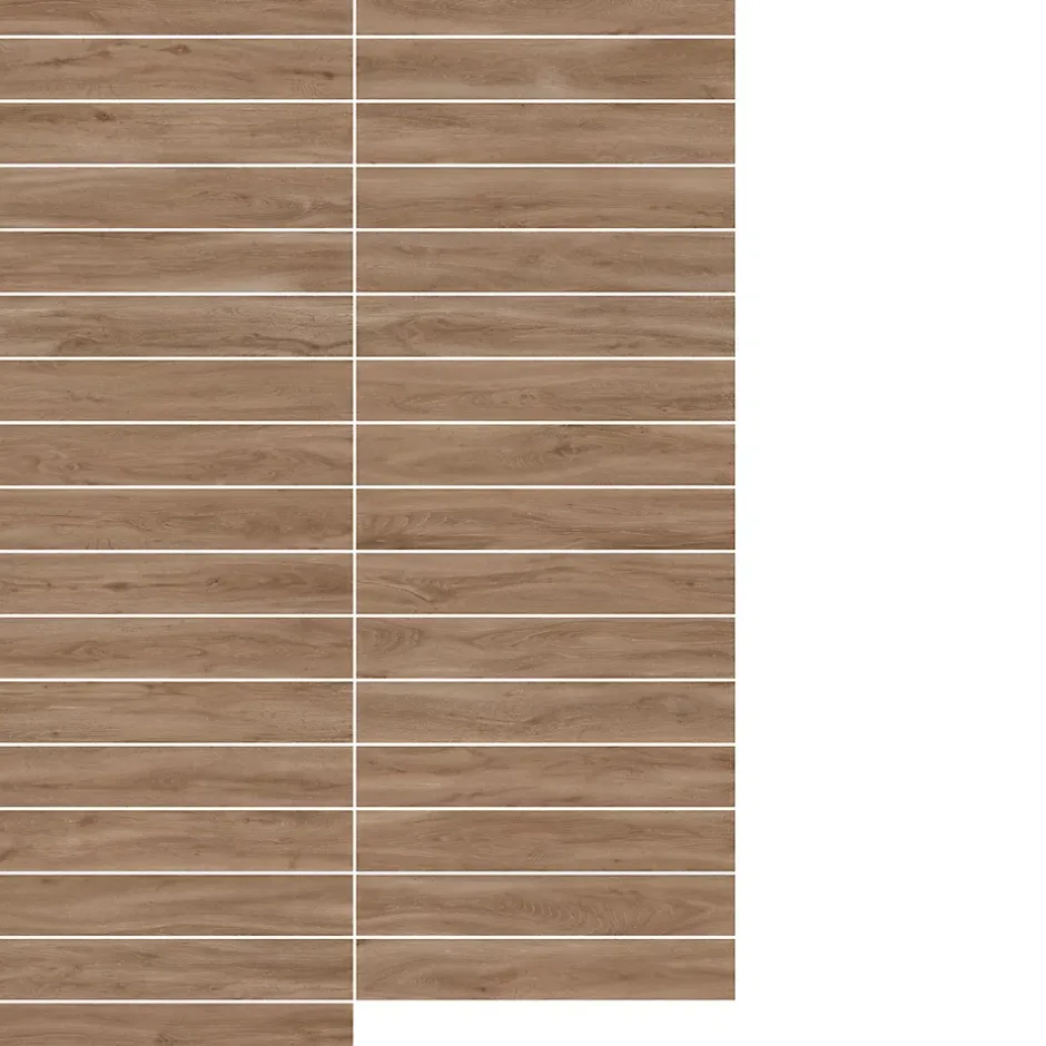Ecoceramic Carrelage sol et mur intérieur effet bois brut mat L.120 x l.20 cm x ép.9 mm, Urbanwood