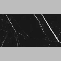 Carrelage sol et mur intérieur en grès cérame émaillé effet marbre noir poli L.60 x l.30 cm x ép.9 mm, Fiordo Tresor- Discount