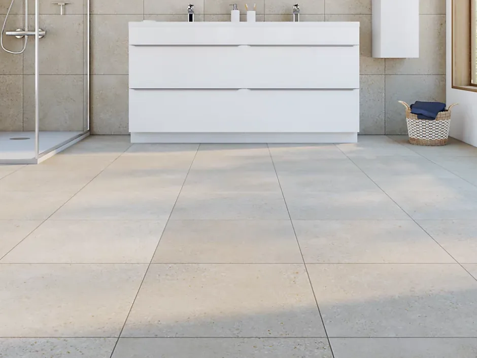 Carrelage sol et mur intérieur effet pierre gris clair L.45 x l.45 cm x ép.8,5 mm, Rodas- Outlet