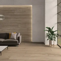 Carrelage sol et mur intérieur intérieur en grès cérame émaillé effet bois brut mat L.120 x l.20 cm x ép.9 mm, Atelier-Ecoceramic Hot