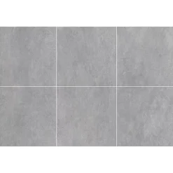 Carrelage sol et mur intérieur gris clair effet pierre L.60,4 x l.60,4 cm x ép.7,4 mm, Mitha- Online