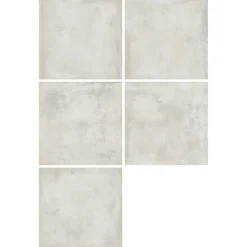 Carrelage sol et mur intérieur en grès cérame émaillé effet béton blanc satin L.60 x l.60 cm x ép.8 mm, Malt