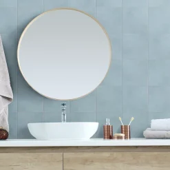 Carrelage sol et mur intérieur bleu océan L.20 x l.20 cm x ép.7,4 mm, Glamour Océan