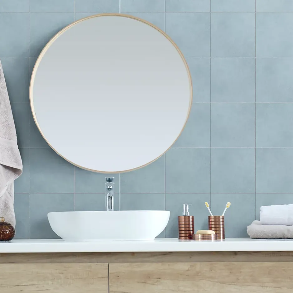 Carrelage sol et mur intérieur bleu océan L.20 x l.20 cm x ép.7,4 mm, Glamour Océan