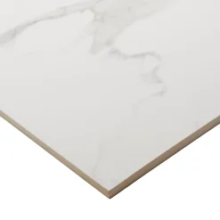 GoodHome Carrelage sol et mur intérieur effet marbre blanc mat L.60 x l.60 cm x ép.9 mm, Ultimate Marble