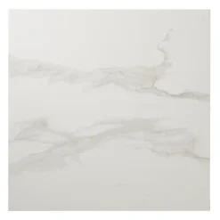 GoodHome Carrelage sol et mur intérieur effet marbre blanc mat L.60 x l.60 cm x ép.9 mm, Ultimate Marble