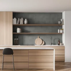 Carrelage sol et mur intérieur gris foncé effet ciment L.20 x l.20 cm x ép.7,4 mm, Glamour Slate