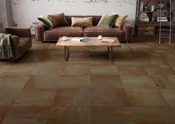 Carrelage sol et mur intérieur effet béton oxydé mat L.60 x l.60 cm x ép.9,5 mm, Ruano