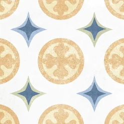 Carrelage sol et mur intérieur effet carreaux de ciment multicolores L.20 x l.20 cm x ép.7,4 mm, Liberty Multico